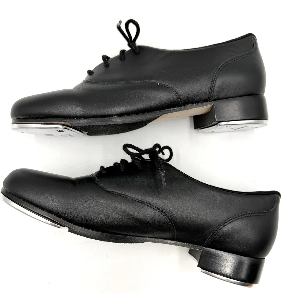 Bloch Respect Tap Shoes Black Leather Oxford Dance Women Size 8 NARROW